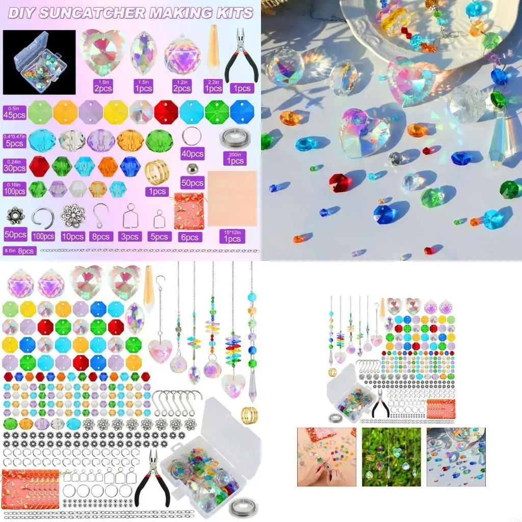 

Наборы из бисера для садовой вечеринки, наборы хрустальных солнцезащитных ловушек для творческого украшения