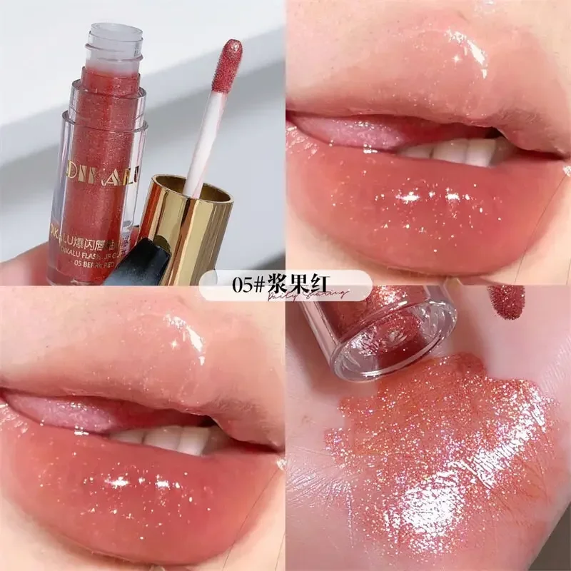 Dikalu Diamant in den Trümmern Lippenstift Lack Spiegel Flash Lip Tau dünn glitzernden Lip gloss transparent Lip gloss Wasser Licht