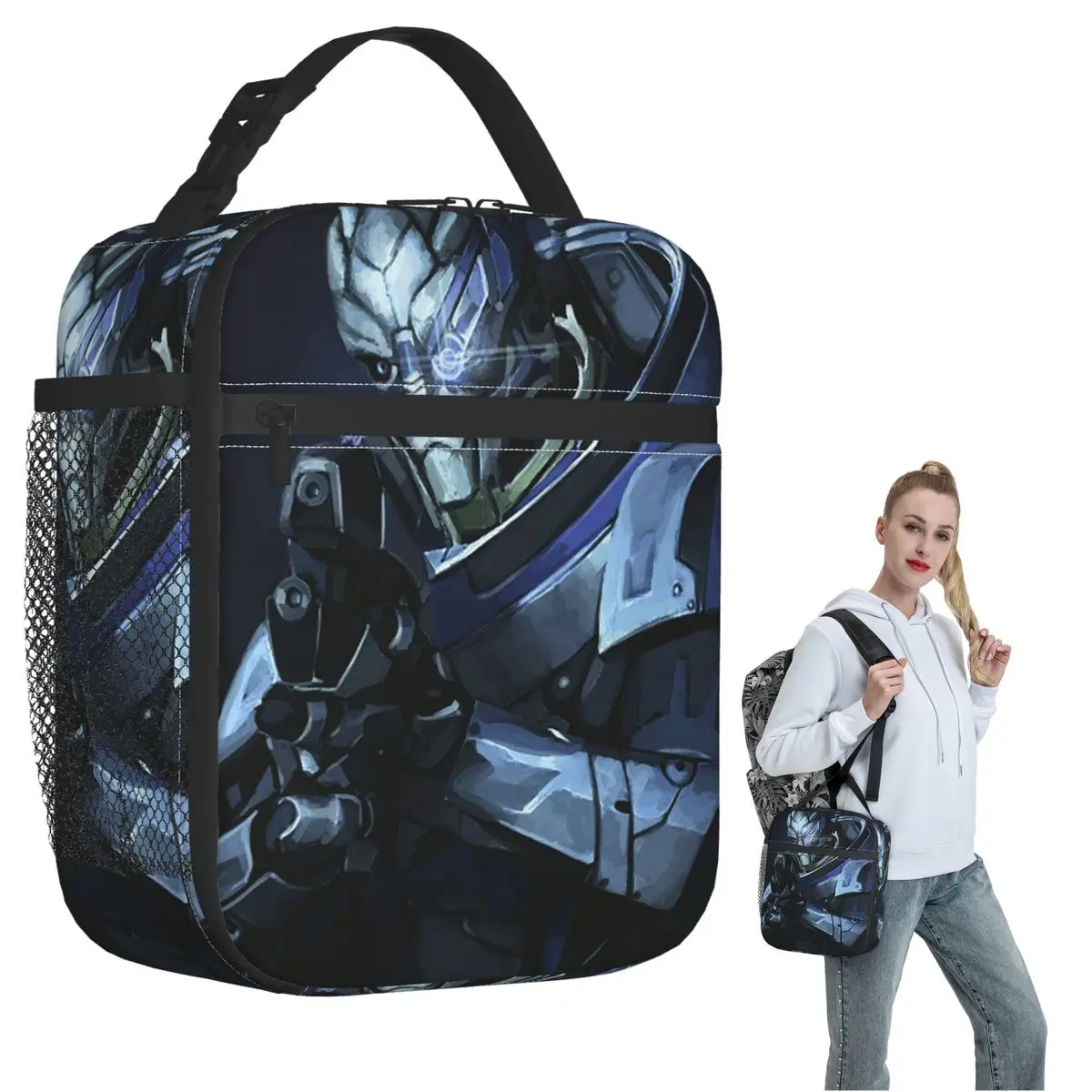 

Термосумка для обедов Garrus Vakarian Mass Effect Video Game Meme Space для женщин и детей, термоконтейнер для еды