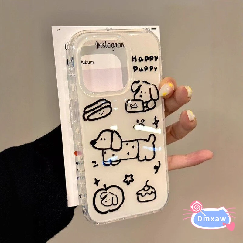 

Cute Dachshund Phone Case For Infinix Note 50 50S 40 30 7 Lite Smart 10 9 8 7 Pro Plus HD 2020 5G 4G Cartoon Cream White Cover