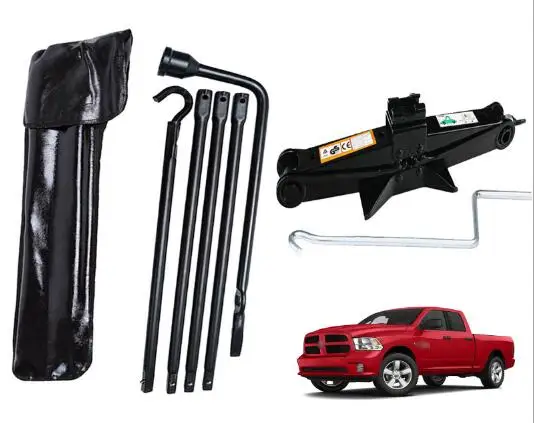 Spare Tire Tool Kit for 2002-2015 Dodge Ram 1500, Spare Tire Lug Wrench Kit and 2 Ton Scissor Jack Wheel Tools Set