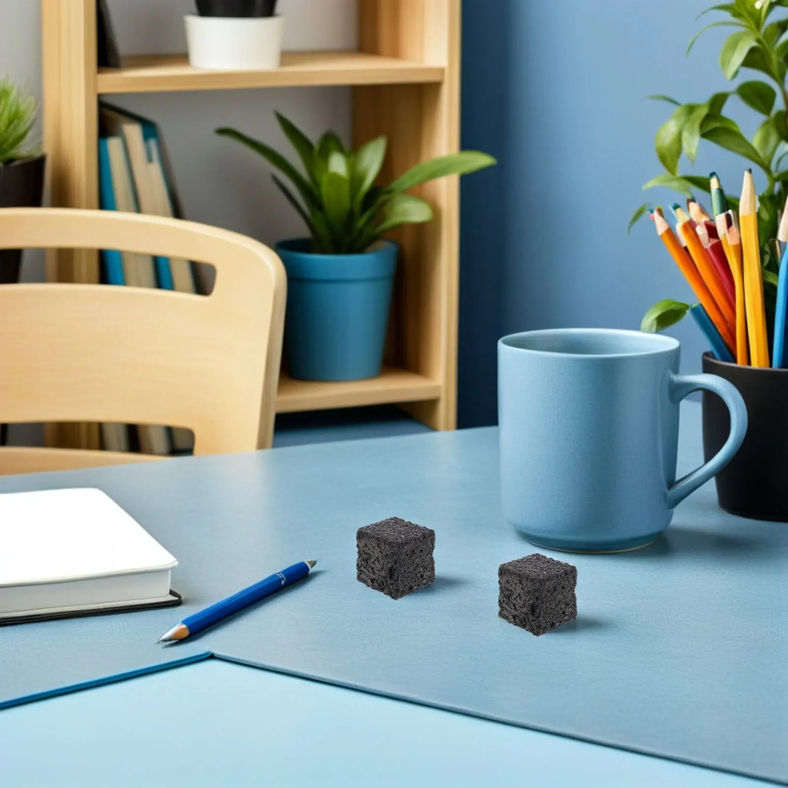 

5Pcs Natural Black Volcanic Stone Essential Oil Diffuser Square Design Mini Aroma Stones Passive Diffuser for Car Home Office