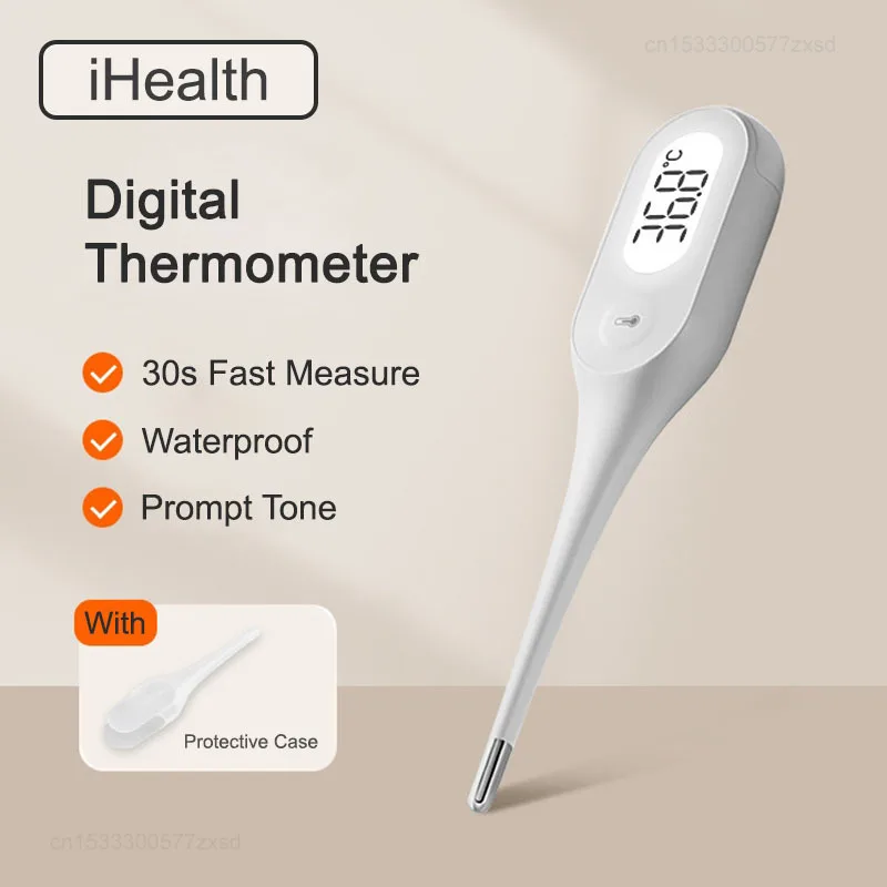 

Электронный термометр iHealth, быстрое измерение, цифровой термометр с LED-дисплеем, термометр для измерения температуры в подмышечной впадине для детей, младенцев и взрослых