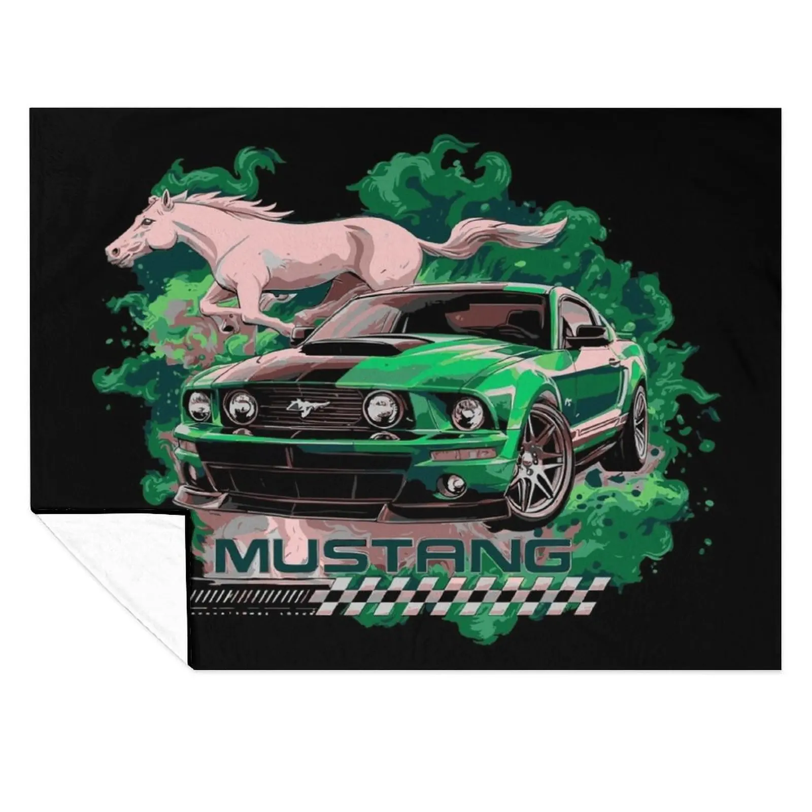 

Green Mustang: Racing Pulse Throw Blanket Sofas Blankets For Sofas Vintage Blankets