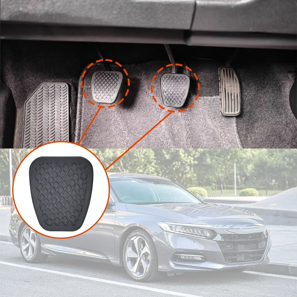 2Pcs New Auto Rubber Brake Clutch Foot Pedal Pad Covers Manual Transmission Accessories Black For Honda Jazz Fit Civic HRV CRV