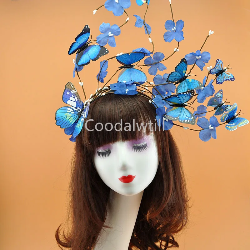 3D Butterfly Fascinator Hat Fashion Party Butterfly Headband Hair Band Photography Performance Hair Accessories For Women Girls