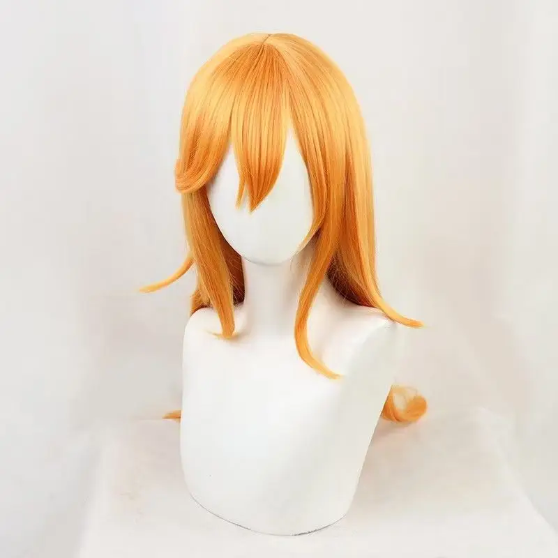 Shibuya Kanon Cosplay Wig Orange Medium Long Hair Realistic Scalp Top Rose Net Heat Resistant Synthetic Fiber Wig Halloween Wig