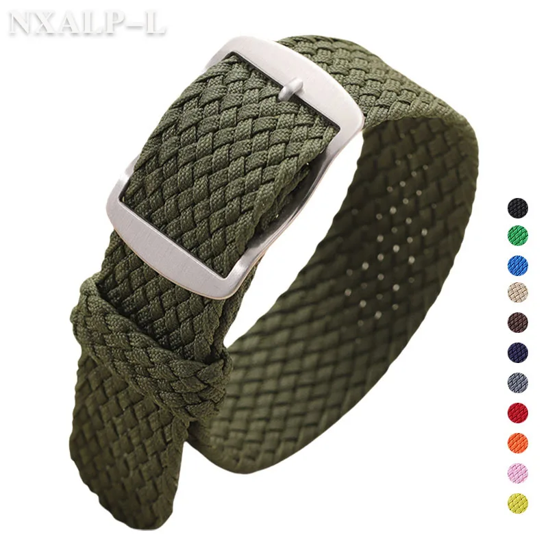 Nylon Weave Watch Strap 14mm 16mm 18mm 20mm 22mm Watchband for Perlon Wristband Men Women Military Sports Watch Band Accessories
