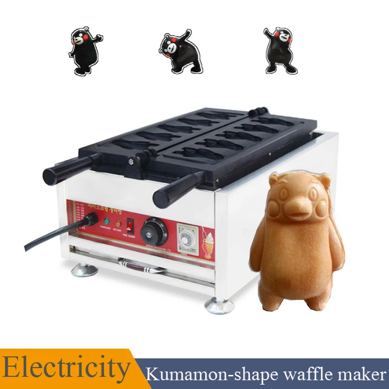 

Electric 5pcs Japanese Kumamon Waffle Baker Iron Cartoon Bear-shape Waffle Cake Maker Machine