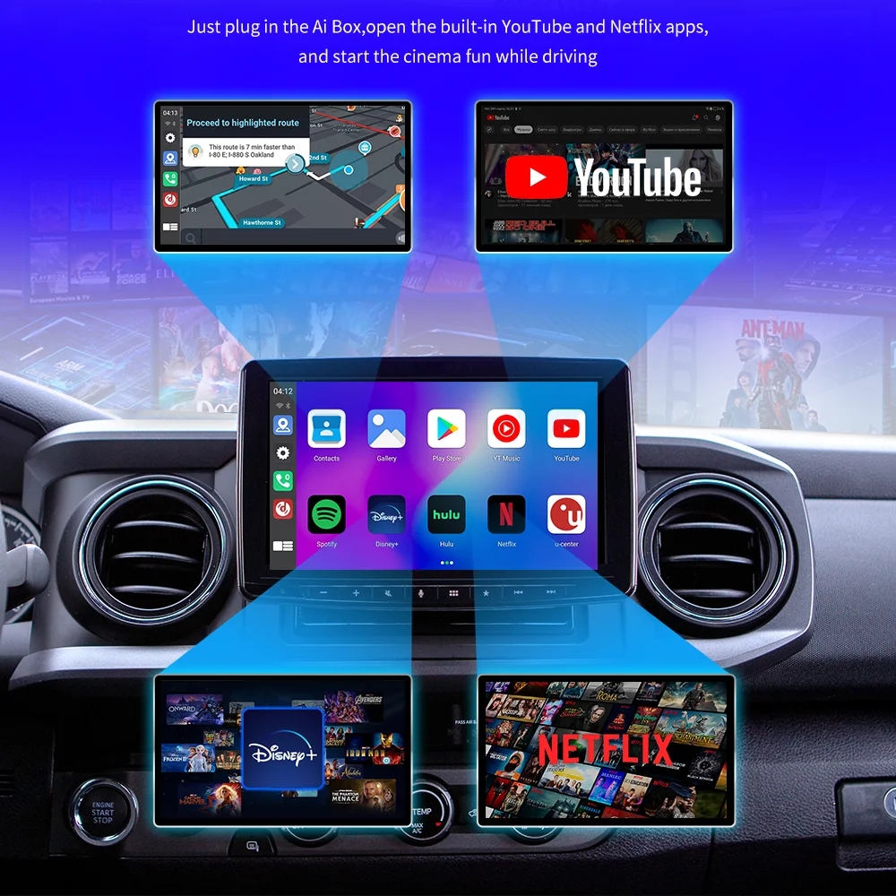CarAiBOX CarPlay Ai Box Qualcomm 6125 8-Core CPU Android 11.0 Wireless CarPlay Android auto For Toyota Volvo VW Kia Benz MG