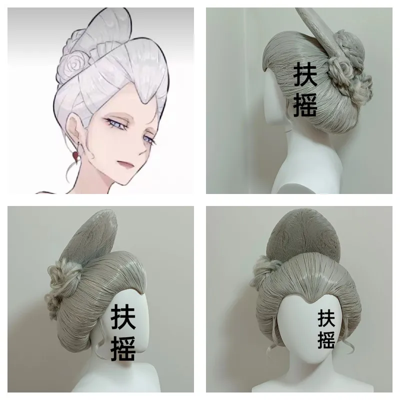 

Styled Polnareff Cos Wig Heat Resistant Synthetic Hair Wigs + Wig Cap Cosplay Wigs as Gift for Halloween Party Performance