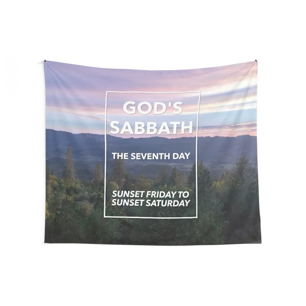 God’s Sabbath The Seventh Day - Sabbath Day Tapestry Nordic Home Decor Room Decor Aesthetic Aesthetic Room Decors Tapestry