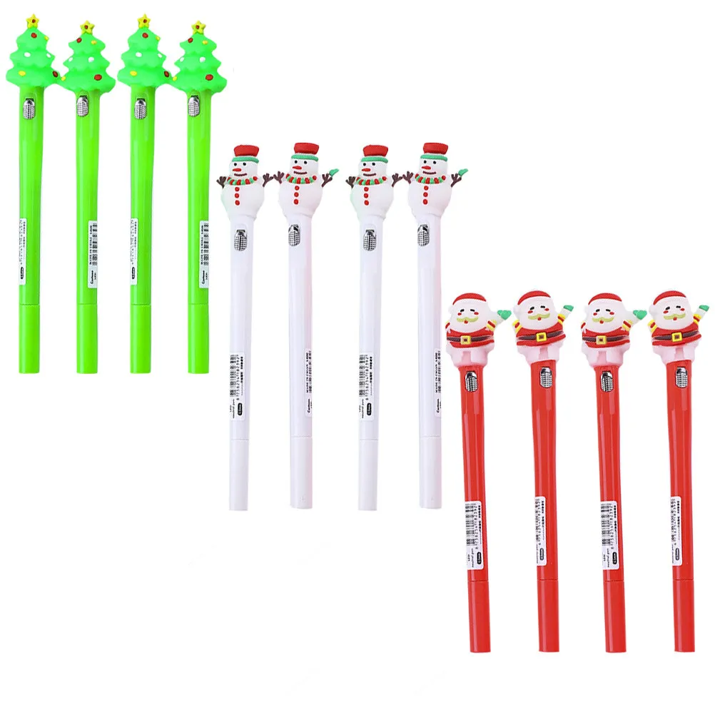 

1Set Christmas Gel Pen Luminous Santa Claus Design 0.5mm Writing Pens for Students Creative Office Home School Supplies