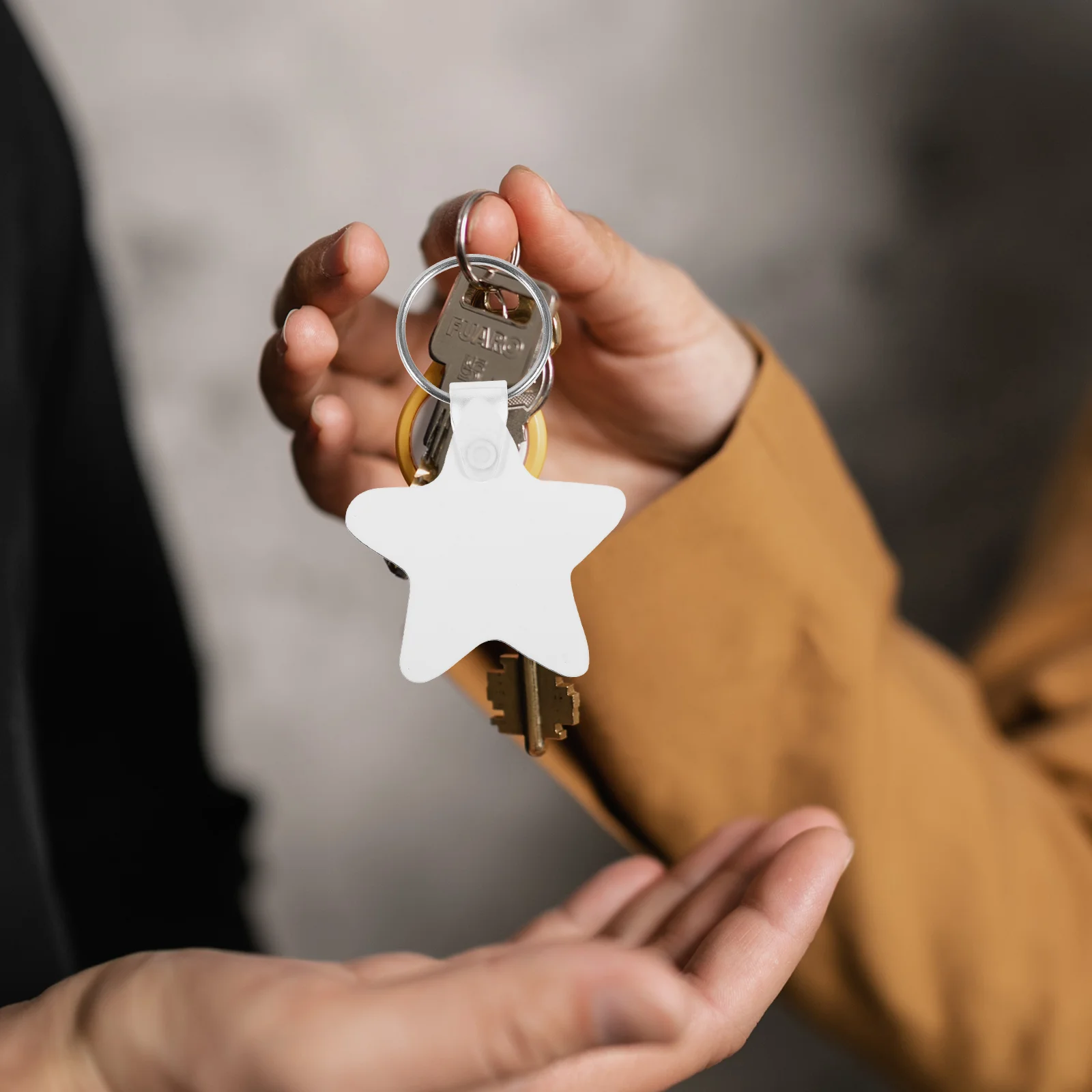 10 Pcs Blank Heat Transfer Key Chain White Out Tape Sublimation Keychain Pendant Keychains Blanks