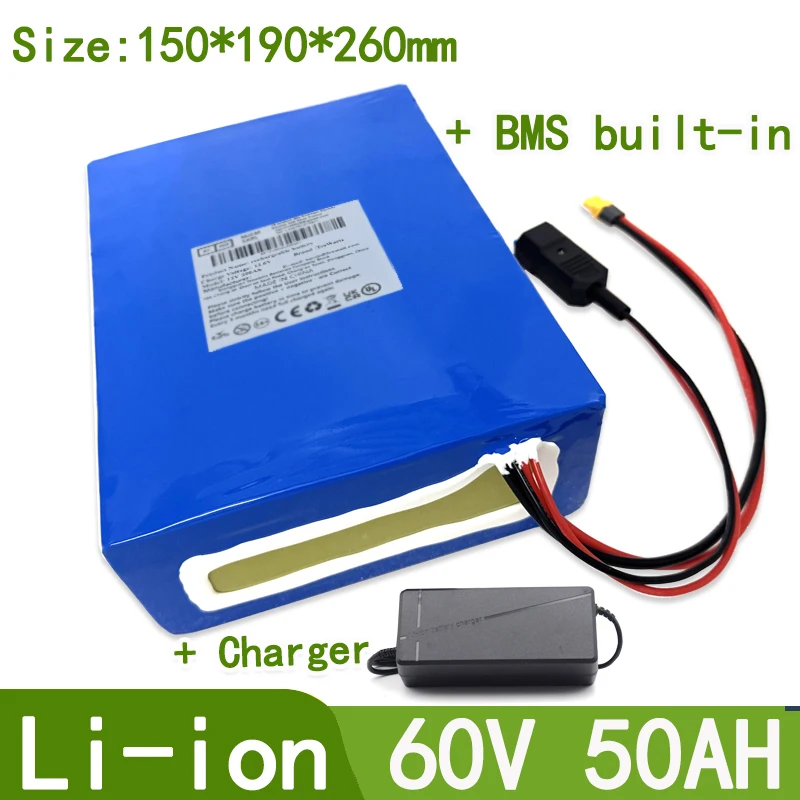 60v 50AH lithium ion bateria 150*190*260m battery for 6000W Electric forklift AGV trolley scooter driving truck tractor