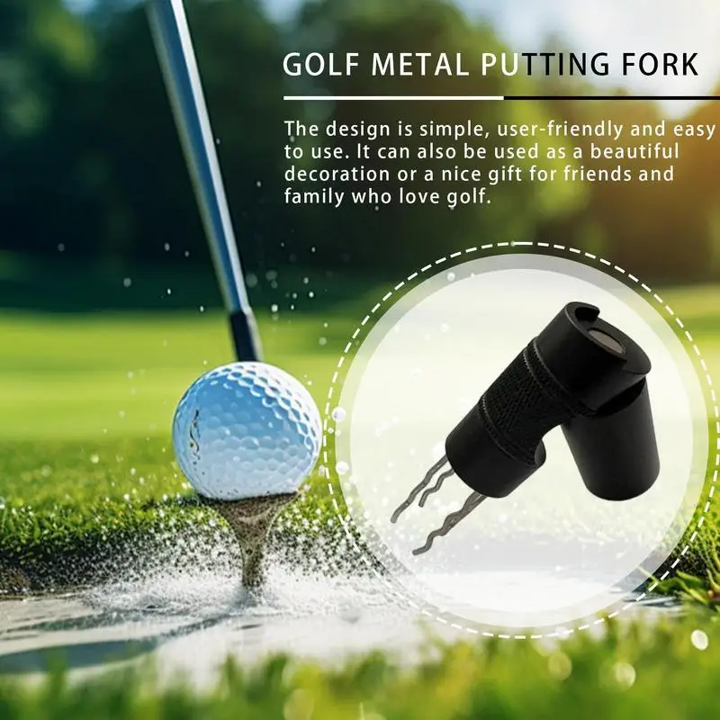 Golf Green Fork Multi-Function Golf Green Fork Tool Aluminum Alloy Golf Accessories For Golf Enthusiasts Professions And Novices