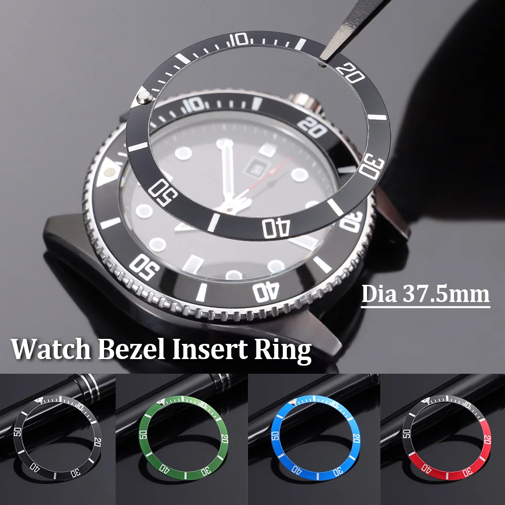 

37.5mm Ceramic Alloy Watch Case Bezel Insert Ring Slope for Rolex Submariner Water Ghost GMT Diving for Seiko Accessories Parts