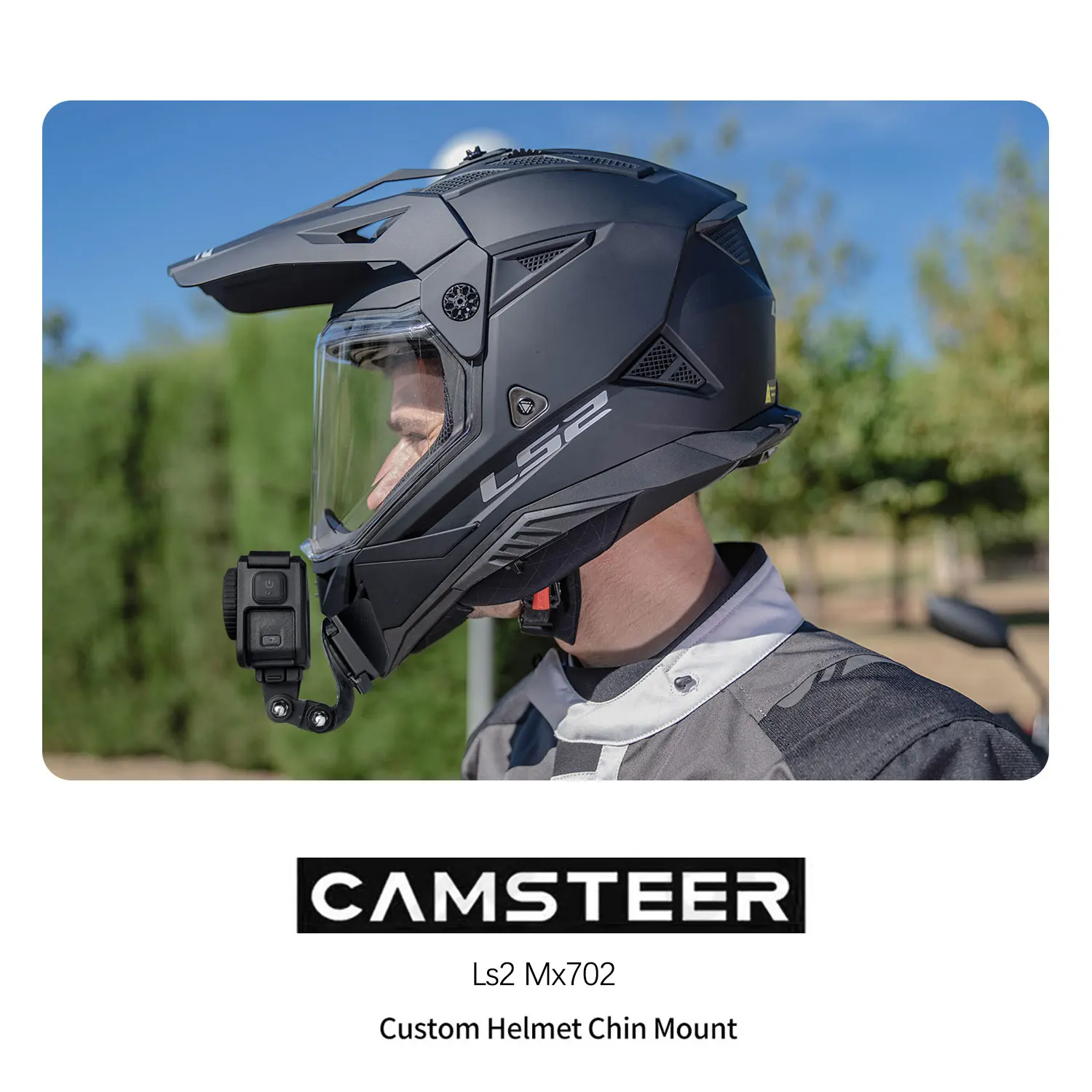 Aluminiowy uchwyt na podbródek LS2 MX702 do kamer GoPro Hero 13 12 11 10 9 Insta360 Ace Pro2 DJI Action 4 5Pro — zdjęcie produktu 3