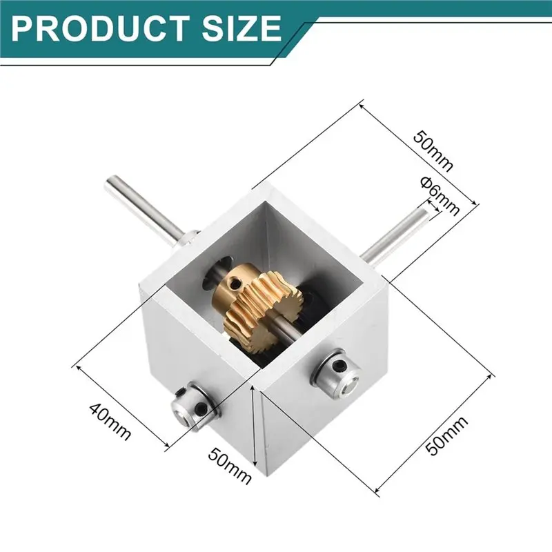Best-Worm Gear Riduzione 1:20 1 modulo 20 denti Kit fai da te ingranaggio a vite senza fine ad angolo retto da 90 gradi con albero da 6 mm, 100X100x50mm