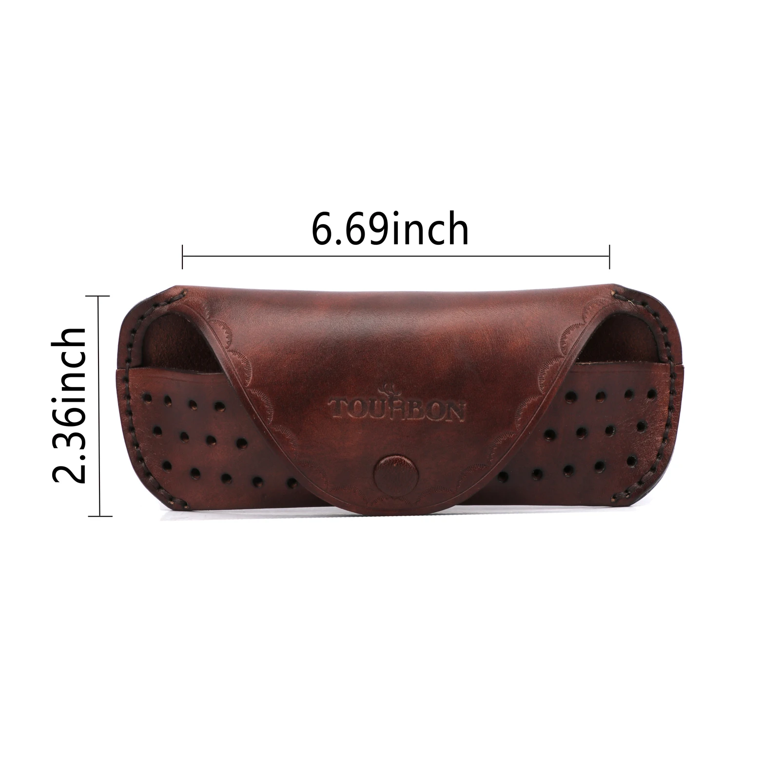 Tourbon Hunting Accessories Leather Heavy Duty Eyeglasses Case Eyewear Sunglasses Cover Tool Glasses Storage Box w/ Belt Loop