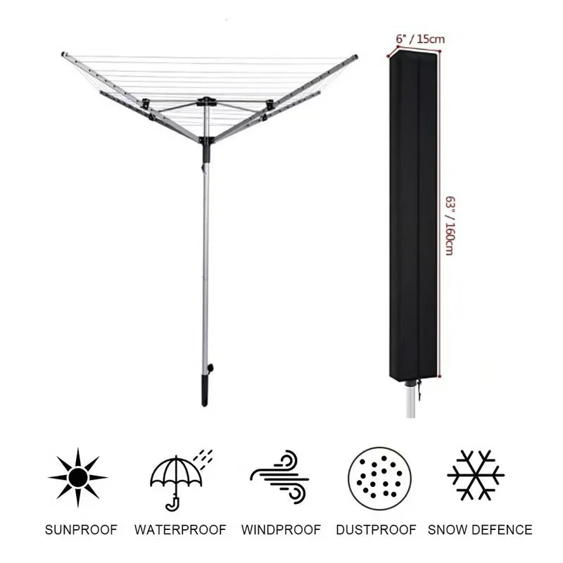 Outdoor Rotating Clothes Drying Rack Dust Cover, Protecting Your Drying Rack（Only Cover）