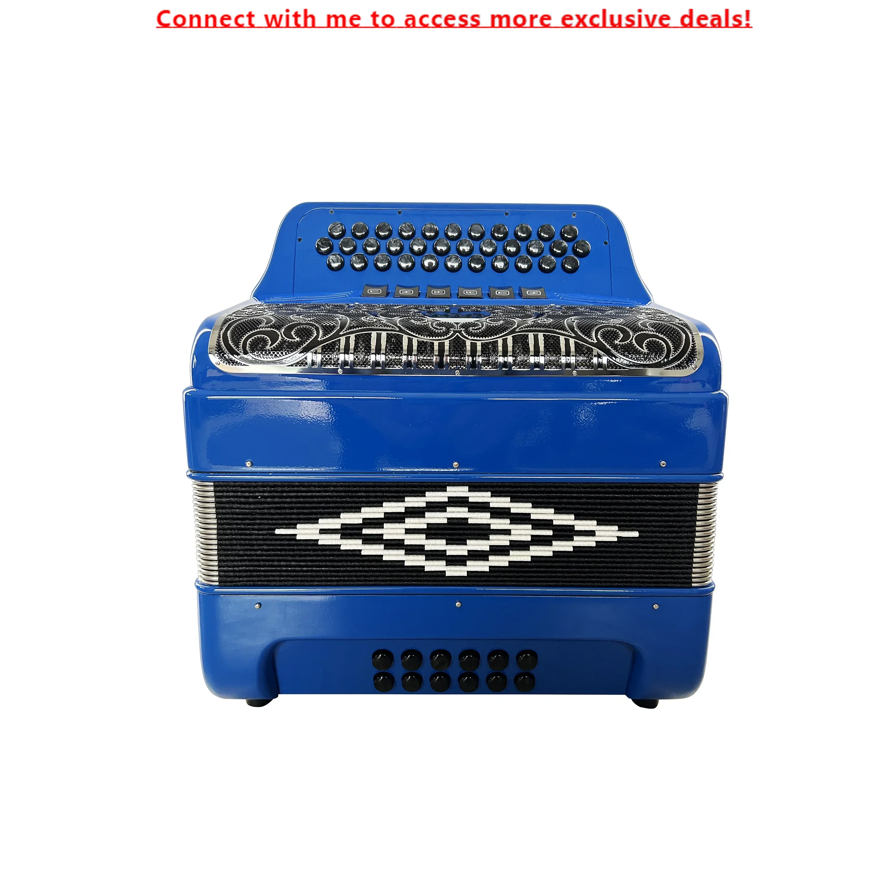 

SEASOUND OEM 34 Button 12 Bass 6 Registers Light Blue Accordion Instrument Black Silver Grill Black Buttons Acordeon JB3412E