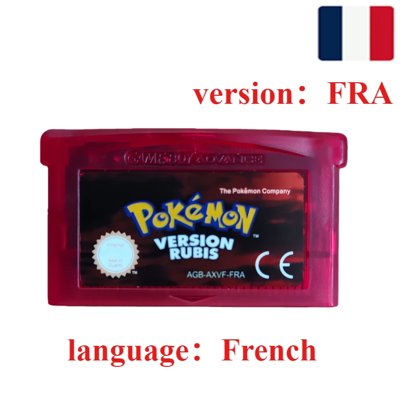 Pokemon-Serie Emerald FireRed Leafgreen Ruby Sapphire 5 Versionen GBA-Spiel in Box für 32-Bit-Videospielkonsole