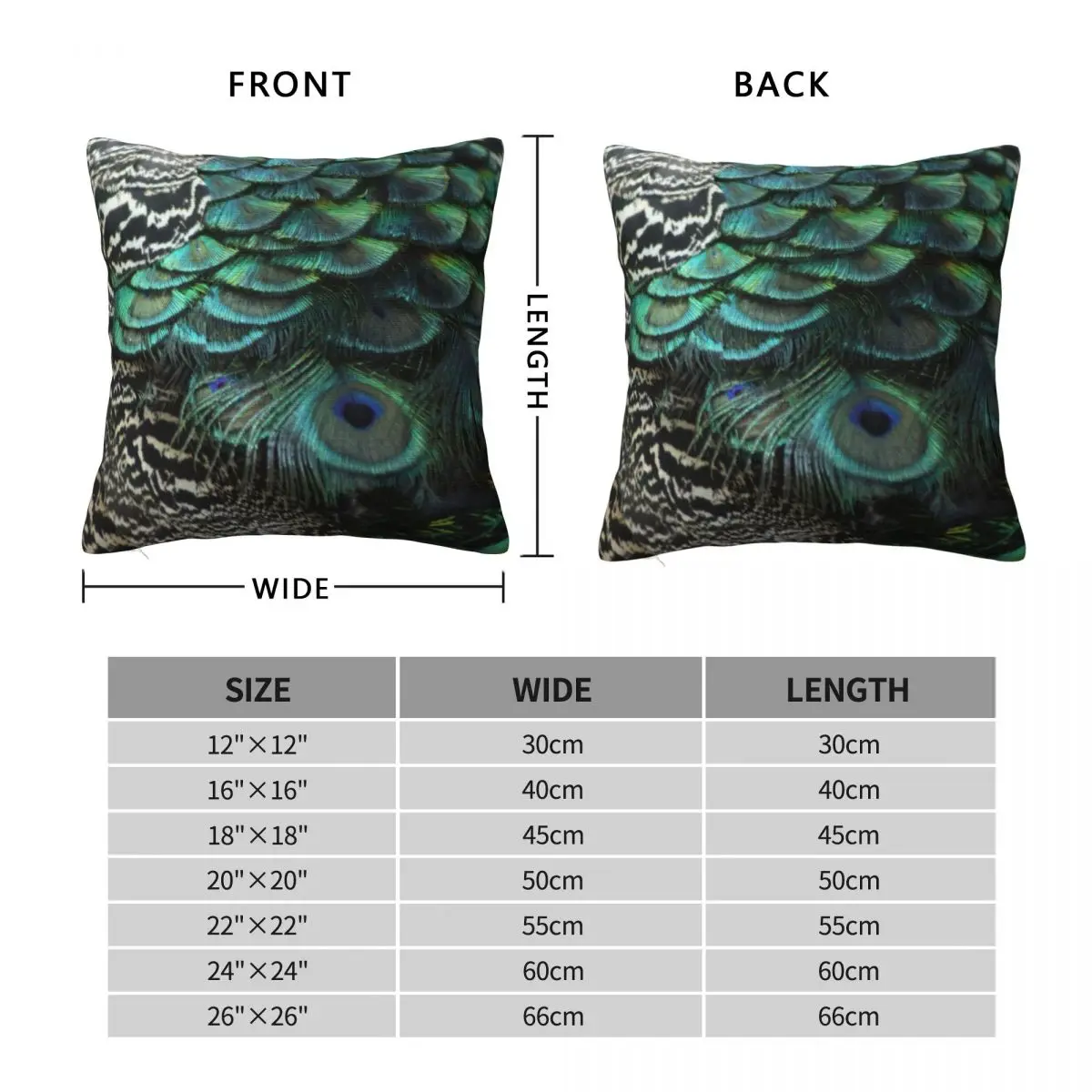 Peacock Bird Feathers Plumage Texture Pillowcase Polyester Linen Velvet Creative Decor Throw Pillow Case Home Cushion Case 45x45