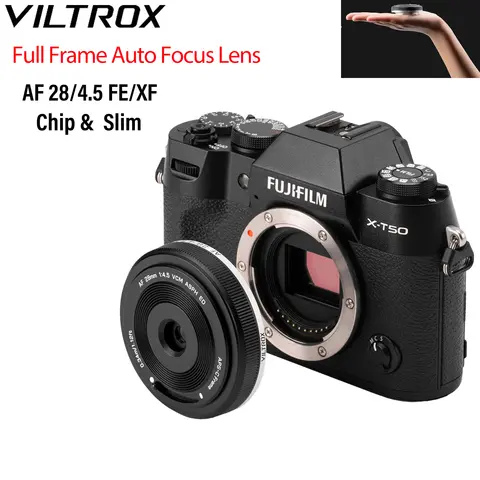 Viltrox 28mm f4.5 Full Frame Auto Focus Lens for Sony FE-Mount Pancake Lens Fuji XF Fujifilm X-Mount Black Camera Lens A7RIII