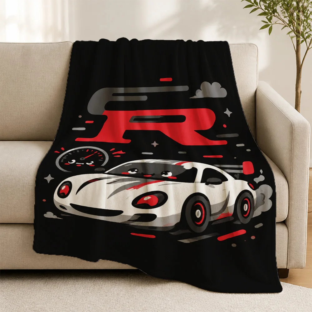 Automotive Theme Car Lover Throw Blanket Sofa Throw Decor Auto Racing Sports Car Speed Gift for Couch Cozy Home Decorations
