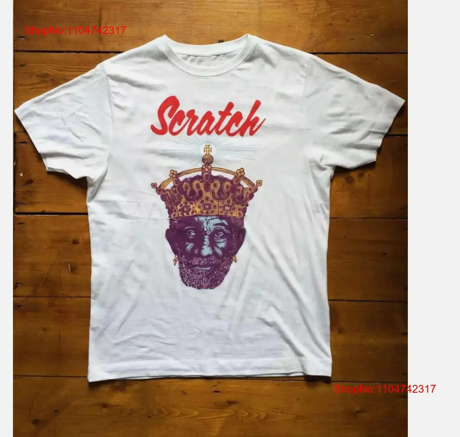 Retro My King Lee Scratch Perry T Shirt  White S 5XL vintage Washed streetwear Slightly Soft graphic Casual Stretched Unisex