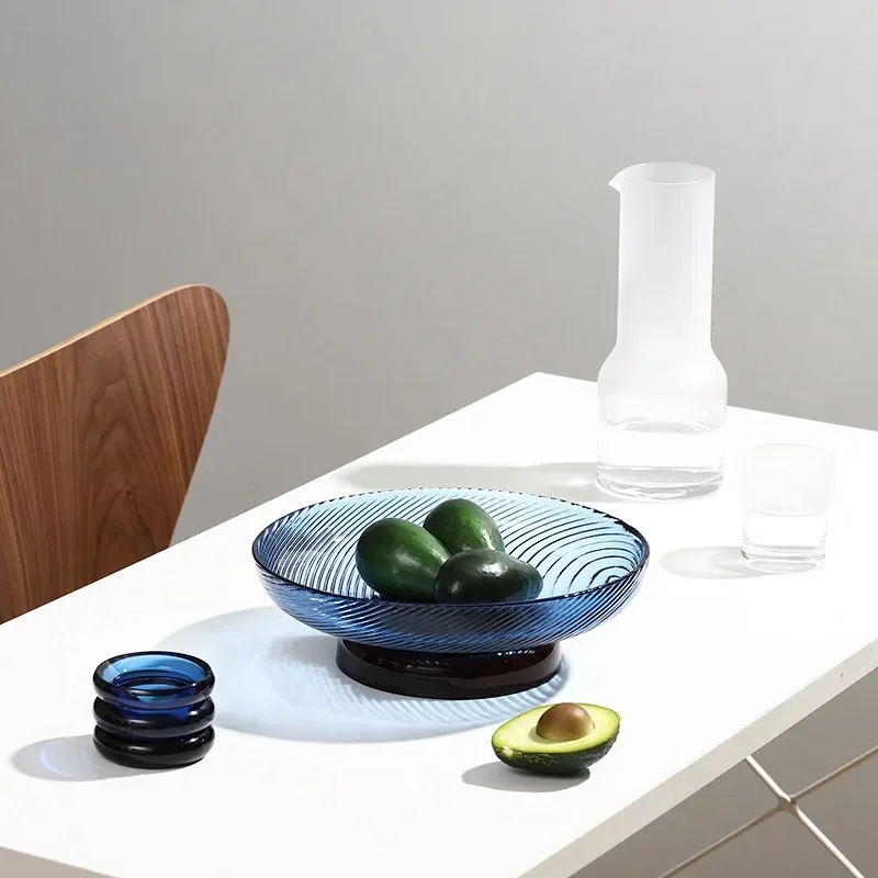 Light luxury glass fruit plate, simple fruit plate, household living room dining table coffee table ornament