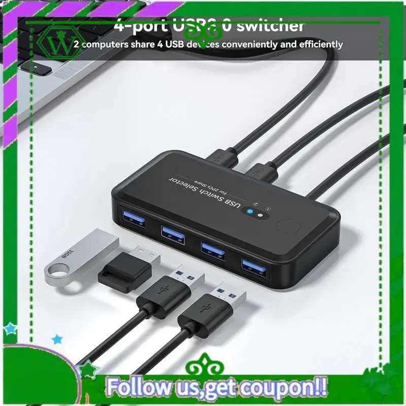 Reliable-USB 3.0 KVM Switcher Selector KVM Hub Docking Station 2 Computer Share Printer Keyboard Laptop PC Desktop Accessories