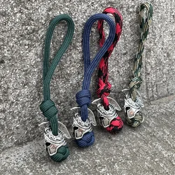 Nostalgia 1Pcs Ancient Viking Helmet Spartan Warrior Lanyard Keychain Knife Car Handmade Key Holder Accessories