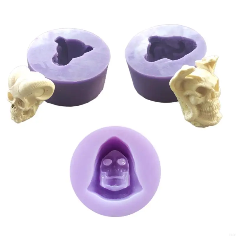 

918F 3D Twin Skull Silicone Mold Epoxy Resin DIY Jewelry Making Tools