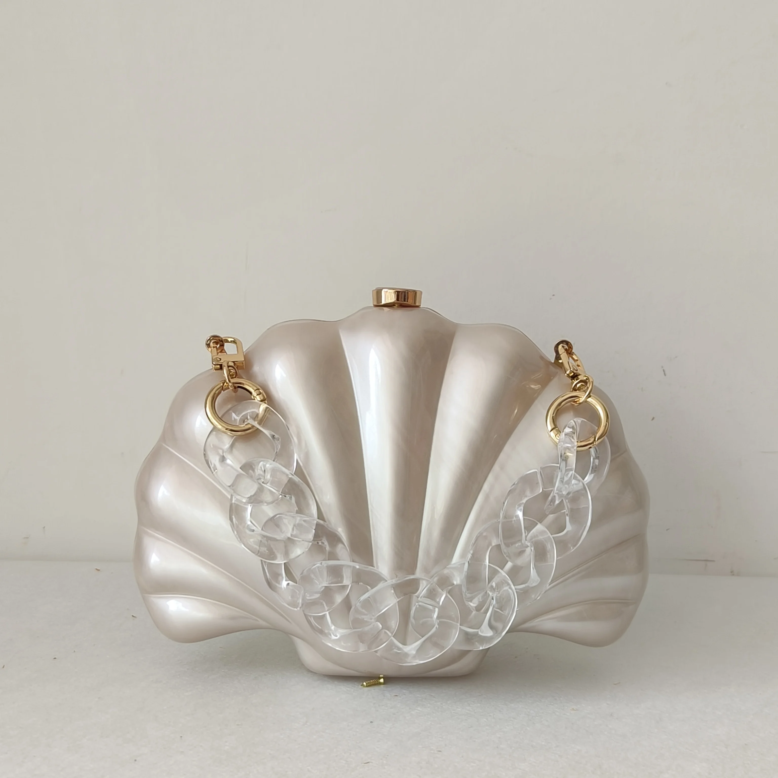

Luxury Shell Acrylic Box Purse Stones Evening Clutch Bag Women Mini Wedding Party Summer Beach Pro Female Girl Lady Gift Handbag