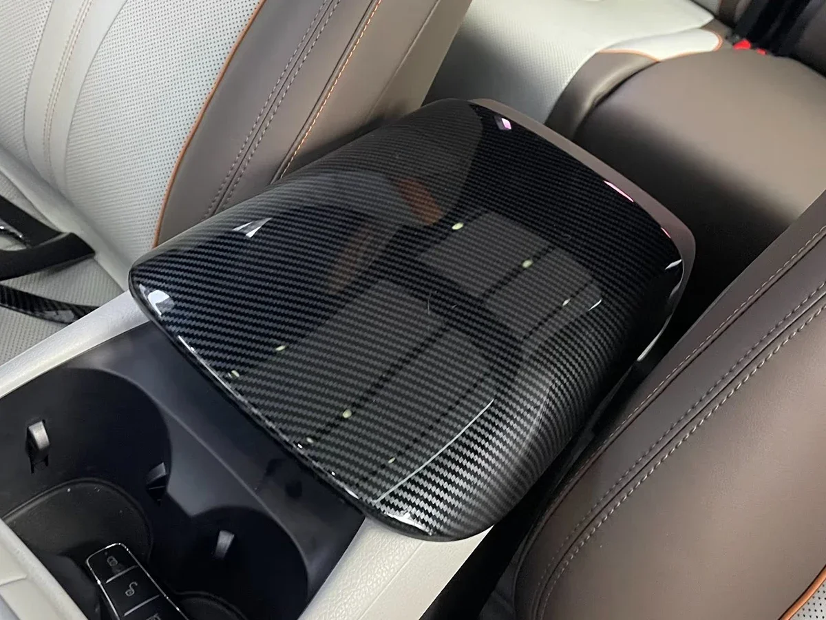 

For BYD Song Pro DMI Car Accessories Look Center Console Armrest Box Cover Trim Carbon Auto Parts 2023 2024 Internal Stickers