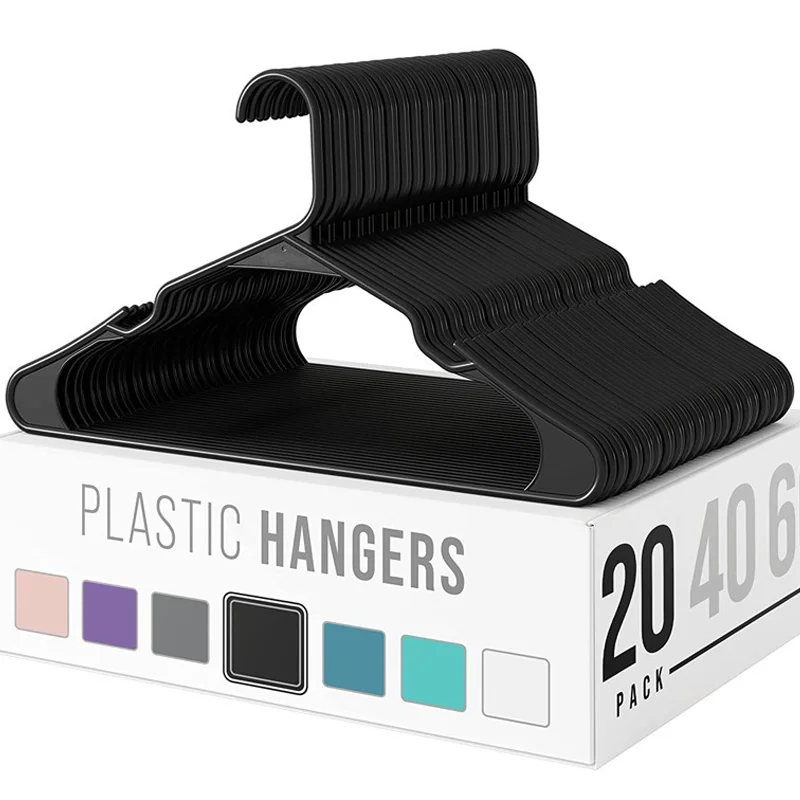 

20pcs Plastic Hangers, Clothes Saving Coat Hangers T-Shirt, Dress, Tops, Skirts and Blouse Clothing Accessories Notched Hanger