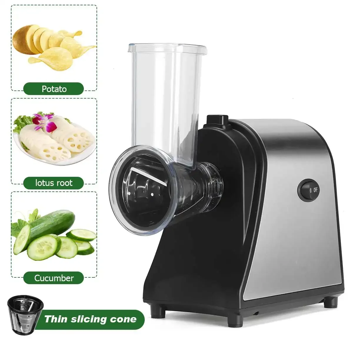 Multifunctional Electric Salad Fruit Vegetable Slicer Cutter Carrot Potato Chopper Cutting Machine Stainless steel Blade