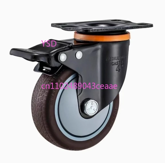 

4" TPR Silent Swivel Casters - with Brake for Carts