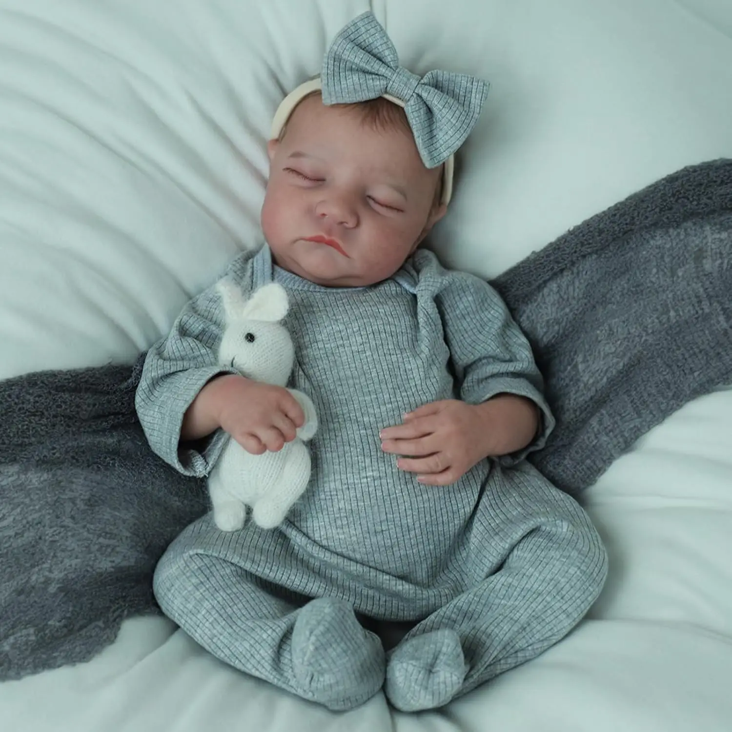 NPK 49CM Full Body Levi Newborn Baby Doll Reborn Soft Flexible Silicone 3D Skin Tone Hand Painted with Visible Veins