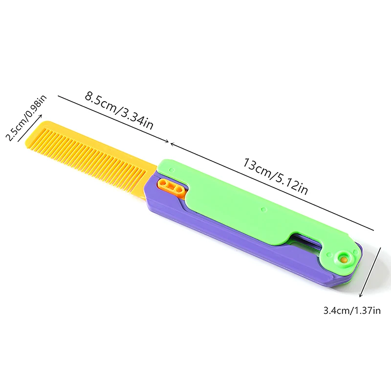 3D Printing Gravity Comb Folding Shrink Comb Pet Dog Comb Mini Model Pendant Push Card Decompression Toy Carrot