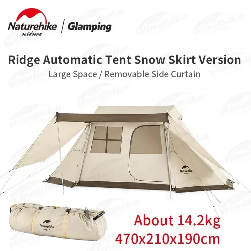 

Camping Tent for 4 Persons Ultralight Waterproof Hunting with Vestibule Outdoor Prefabricated House Picnic One-touch Shelter