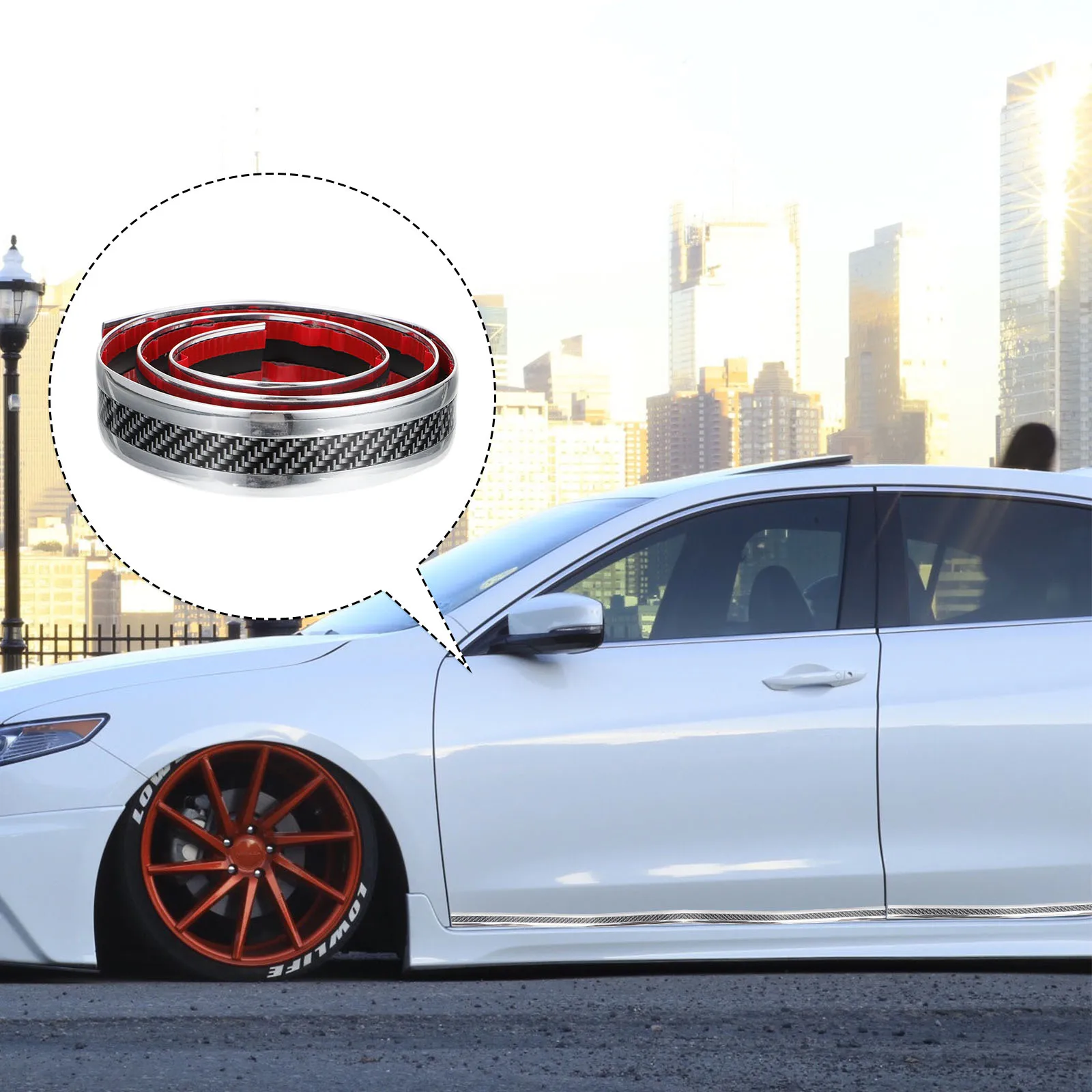 

2pcs 2 Rolls Car Door Sill Strips Rubber Waterproof Anti-Scratch Auto Protector Anti-Step Vehicle Door Sill Stickers