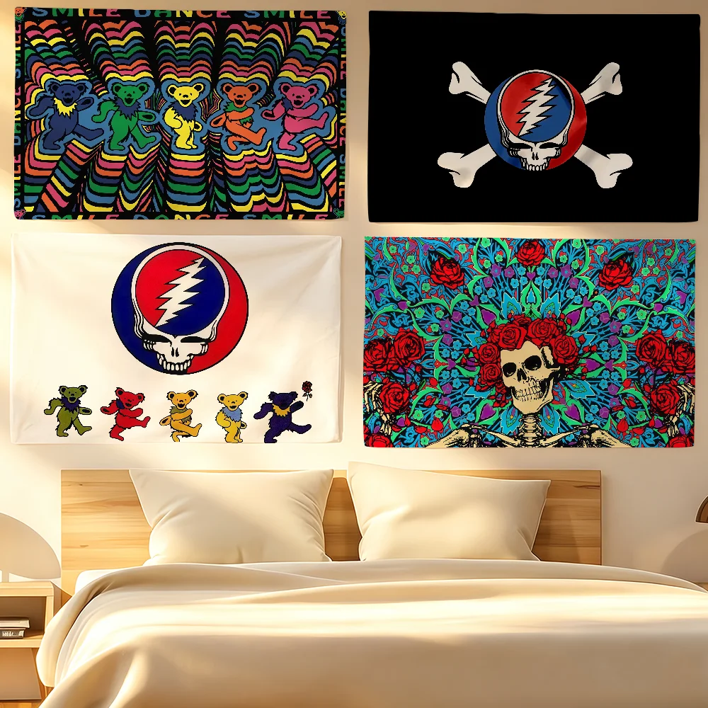 Rock G-Grateful D-Dead Flag For Living Room Home Dorm Decor Wall Outdoor Camping Party Banner Gifts