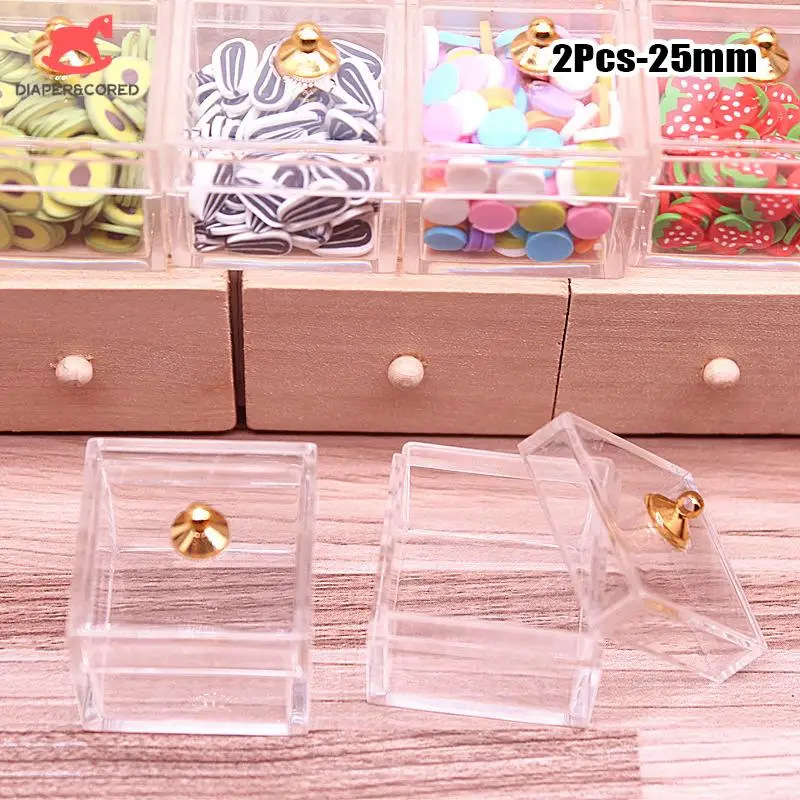 2Pcs Dollhouse Miniature Supermarket Candy Box Dessert Cake Box Storage Box Model For Doll Home Decor Play House Toy