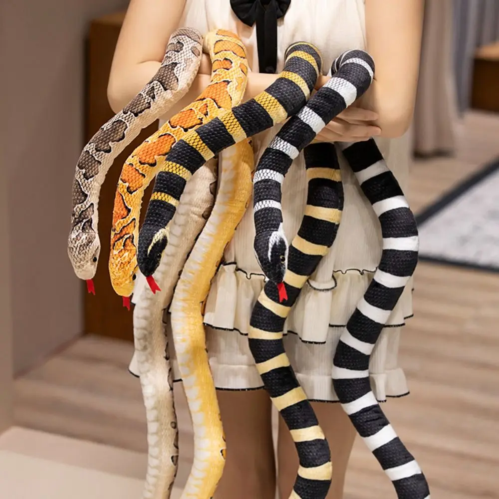 

Realistic Boa Snake Plush Doll Long Pattern Black And White Simulation Snakes Plushie Reptile 100/150cm Snake Stuffed Toy