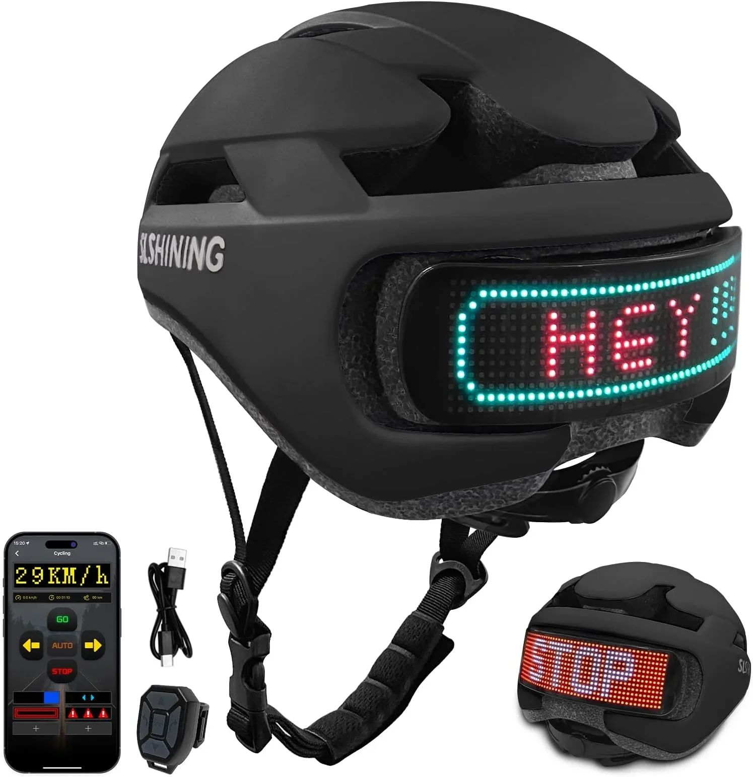 

Smart Bike Helmet with Light: LED Riding Helmet for Adult Teens for Mountain & Road Cycling Electric Scooter Skateboard Skating
