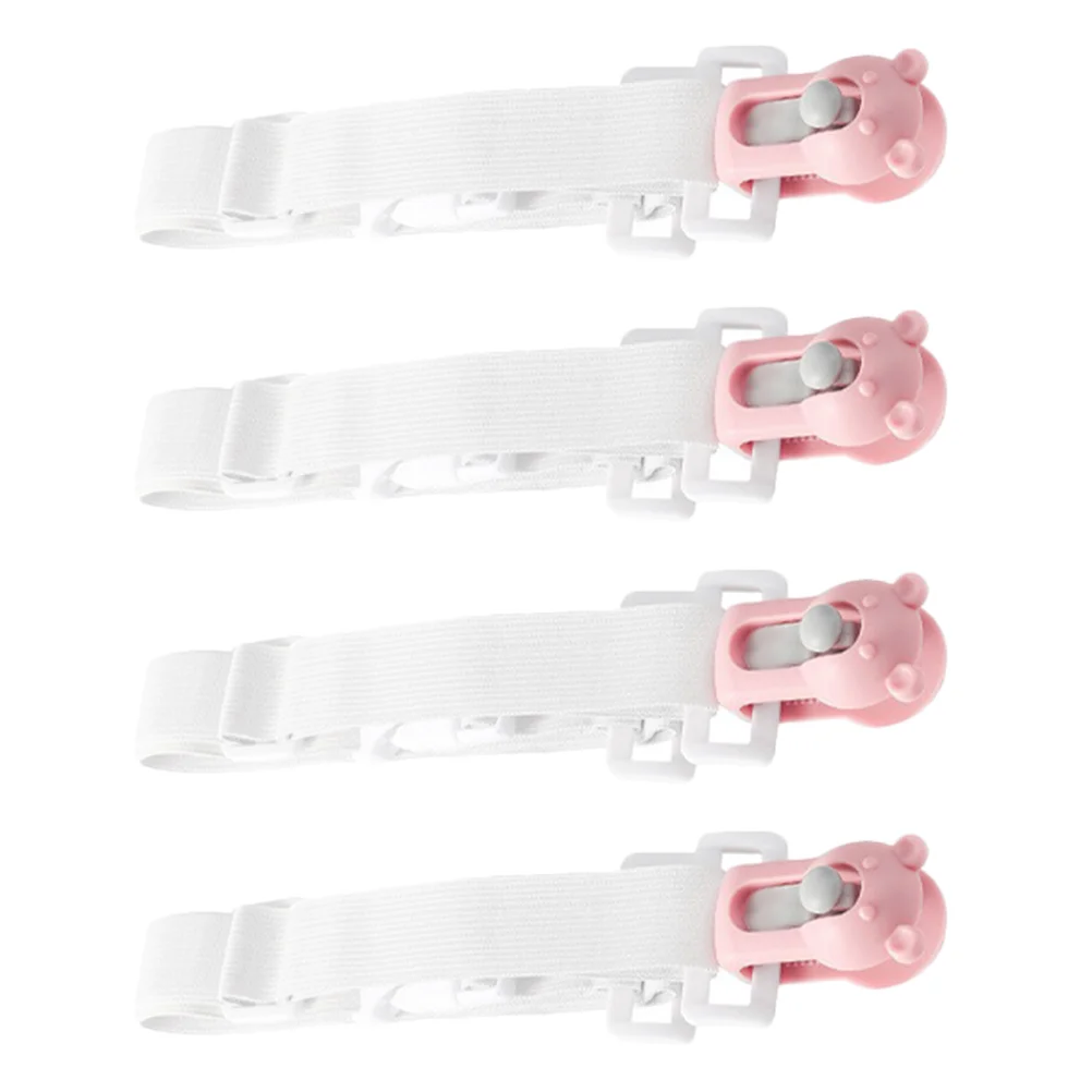 

4 Pcs Quilts Holder Duvet Cover Clips Anti- Blanket Holders Fastener Sheet Grippers Pink Clamps Fixers Child Baby