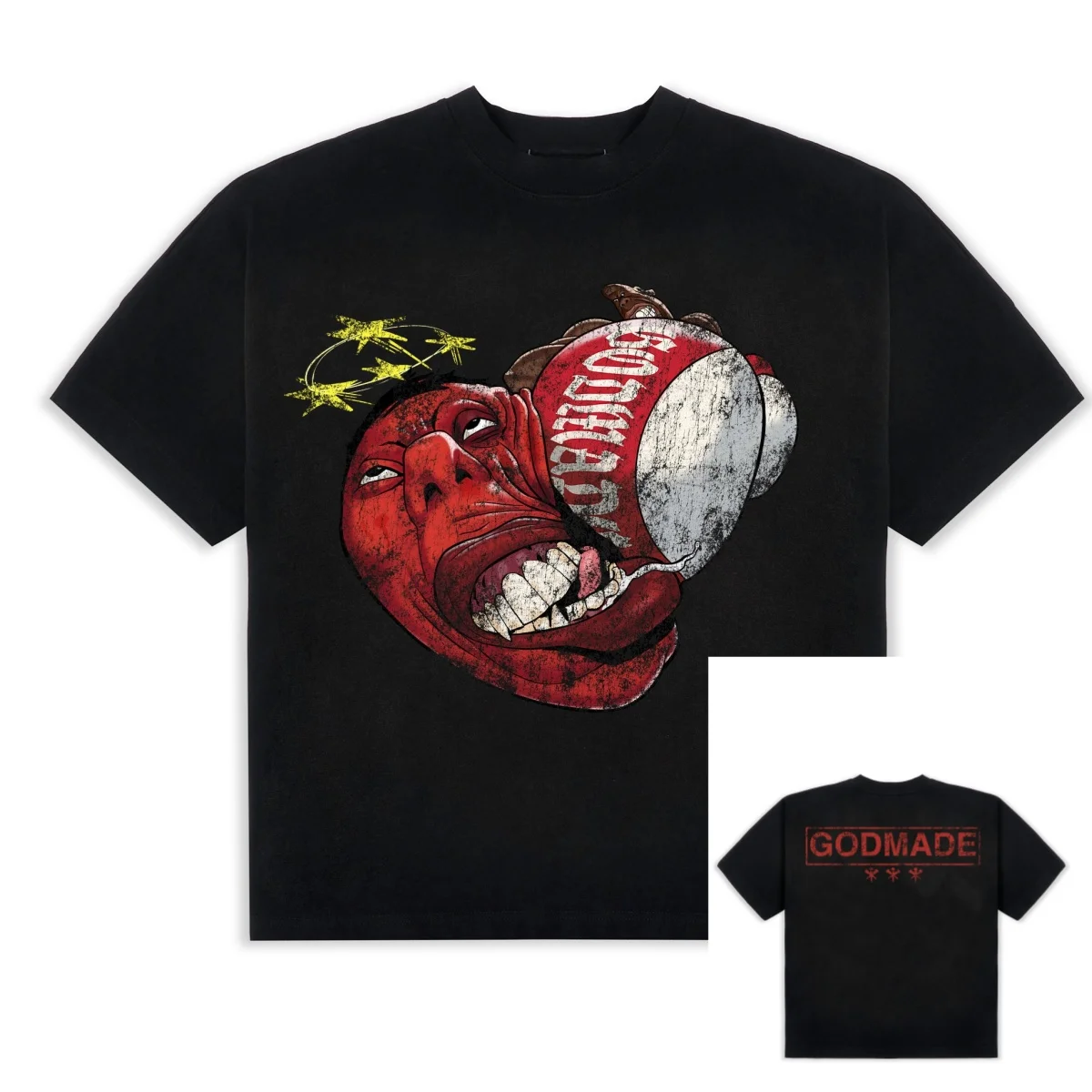 ABODE OF THE SAINTS GRAPHIC Vintage Graphic Tee 100% Cotton Round Neck Casual Regular Fit Unisex T-shirt  Summer Top